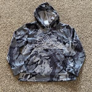 Adidas Grey Camo Hoodie - Size Small (8)